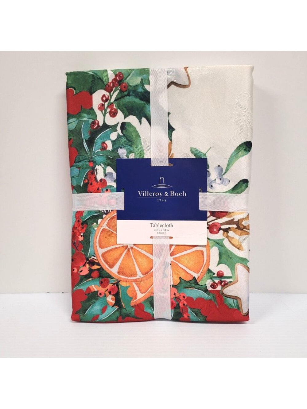 Villeroy & Boch Citrus Garland Holiday Tablecloth 60" X 84" Oblong New